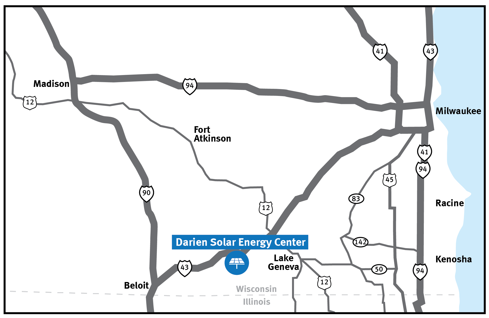 Darien Solar Energy Center map