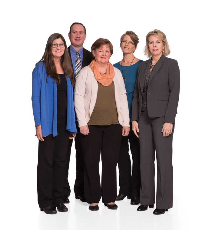 MGE Energy Shareholder Services (left to right) Kari Foster, Ken Frassetto, Jill Olson, Jerilyn Geishirt and Joan Stuessy.