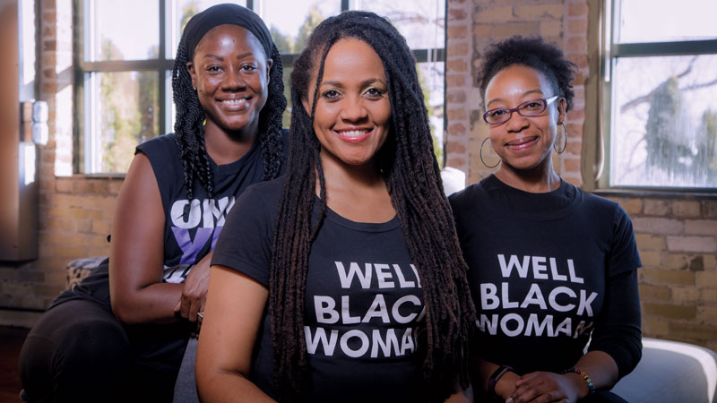 MGE is committed to working with local partners like Lisa Peyton-Caire (center), founder of The Foundation for Black Women's Wellness.
