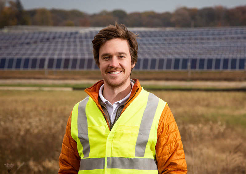 MGE engineer John Armstrong at Hermsdorf Solar Fields