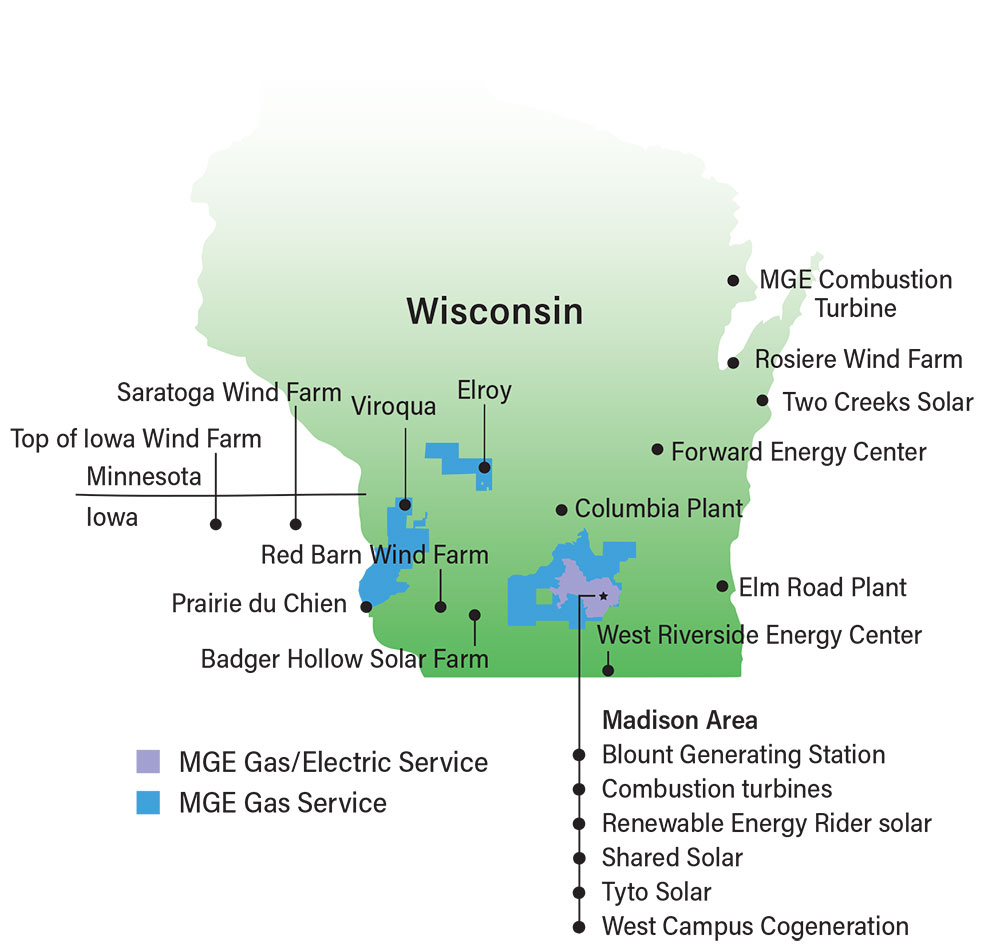MGE service area map