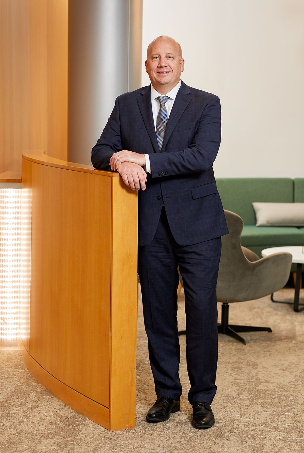 Chairman, President and CEO Jeff Keebler at MGE headquarters in Madison, Wis.