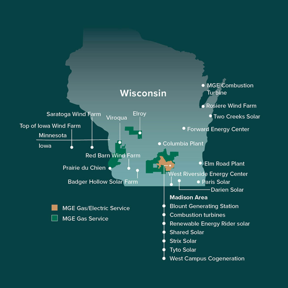 MGE service area map