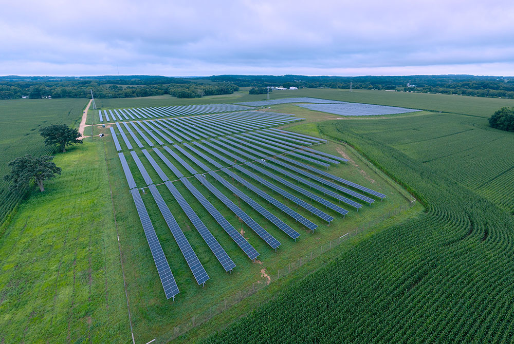 Drone shot of Tyto Solar in Fitchburg, Wis.