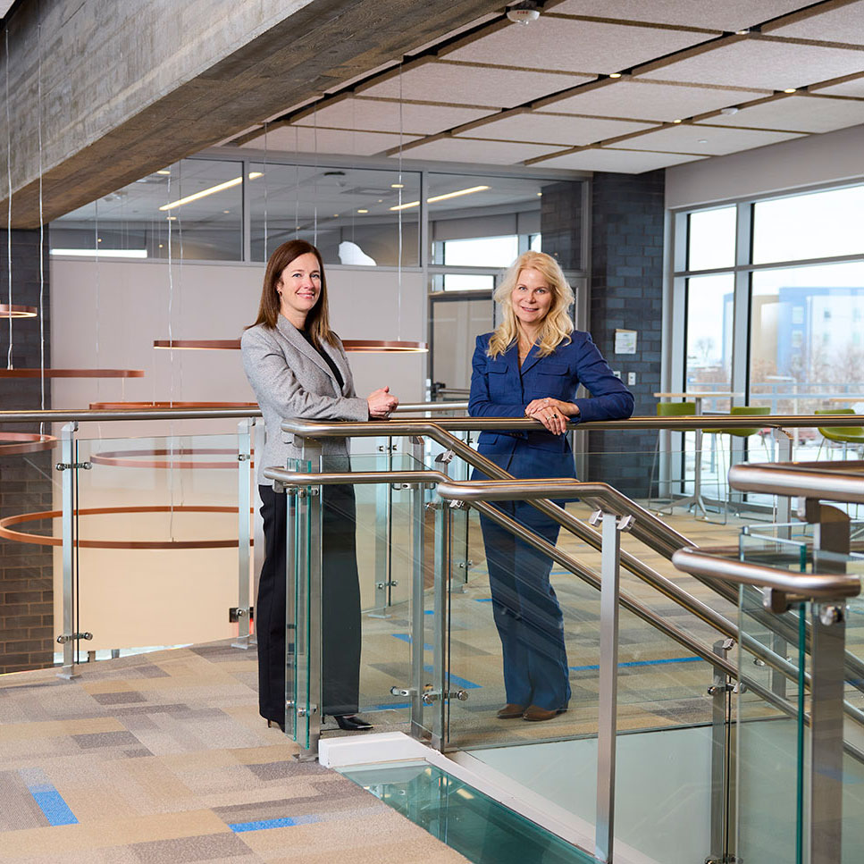 Summit Credit Union President and CEO Kim Sponem and MGE Vice President - People and Community Engagement Melissa Garner